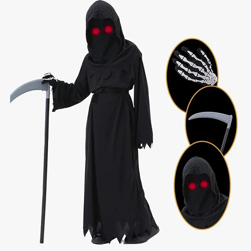 Halloween Parade Kids Grim Reaper Costume with Hood